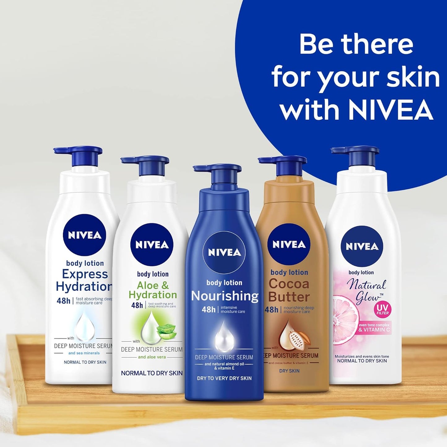 NIVEA Body Lotion Moisturizing Dry Skin, Cocoa Butter Vitamin E, 2x400ml
