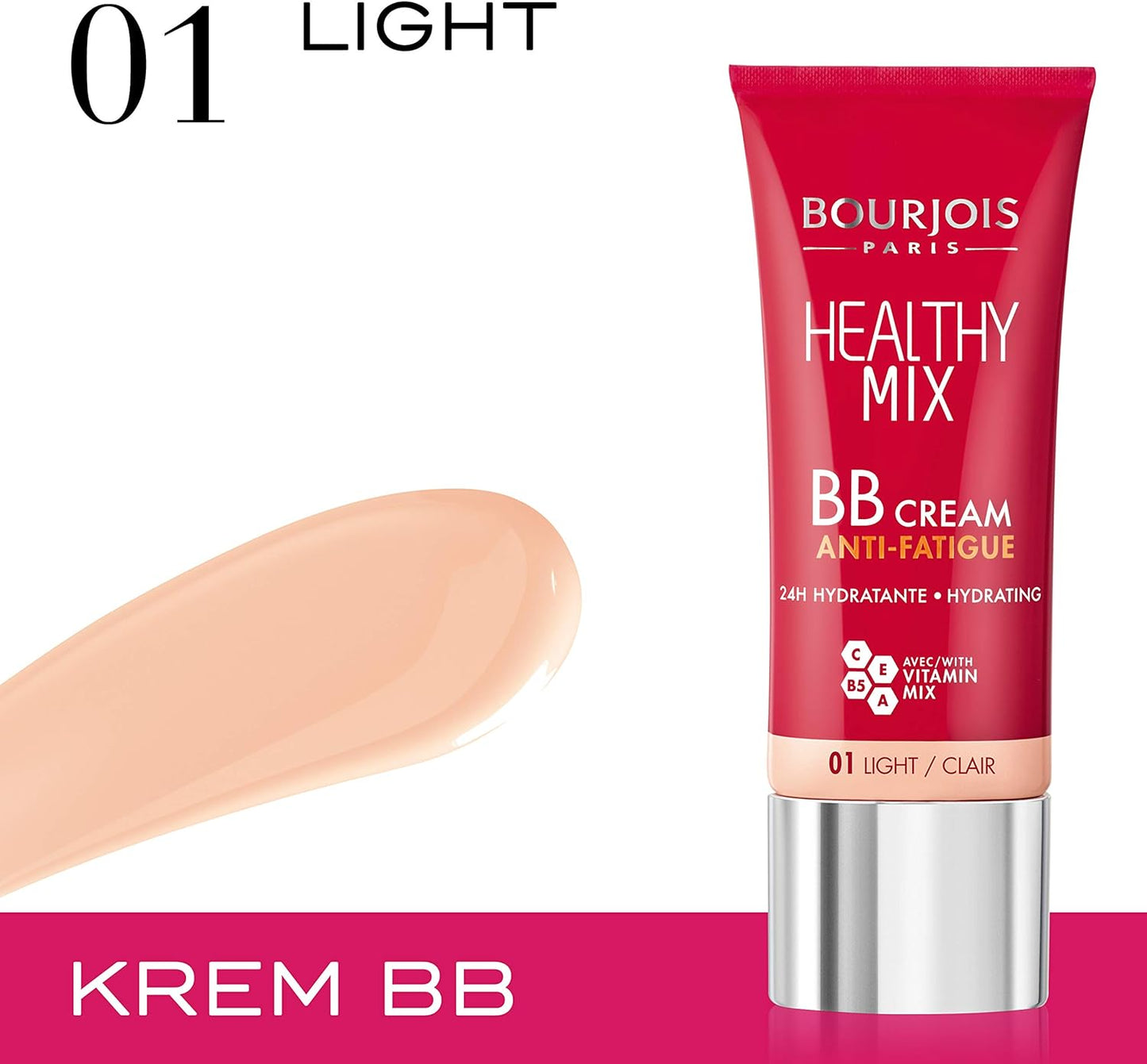 Bourjois Healthy Mix Anti-Fatigue Bb Cream 01 Light, 30 ml -1.0 Fl Oz