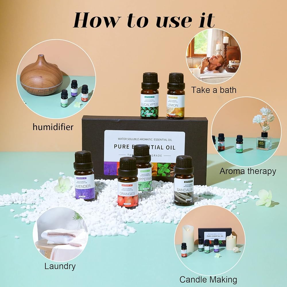 SKY-TOUCH 6pcs x 10 mL Essential Oils Set