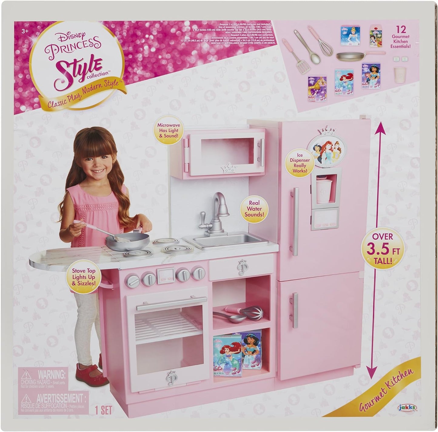 Jakks Disney Princess Style Play Laptop 6 Years and Above, Multi-Colour, 70594