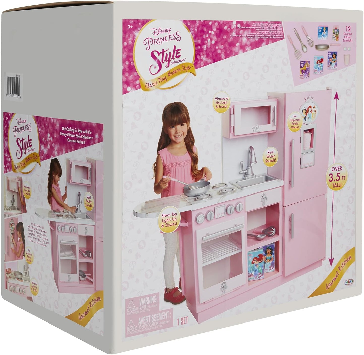 Jakks Disney Princess Style Play Laptop 6 Years and Above, Multi-Colour, 70594