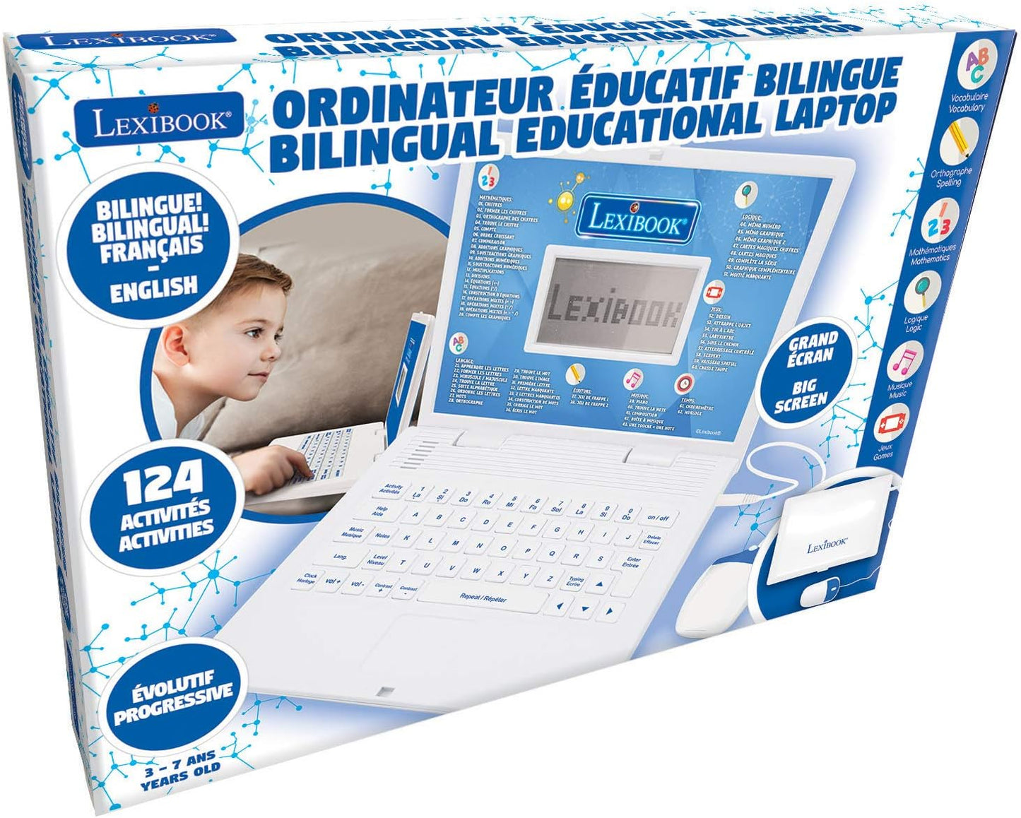 Lexibook - Educational and Bilingual Laptop French/English - Toy for Child Kid 124 Activities, Learn Play Games and Music with Paw Patrol - JC598i1