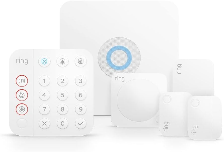 Ring Alarm 5 Piece Kit (2nd Generation) by Amazon – home security system with optional Assisted Monitoring - No long-term commitments - Works with Alexa