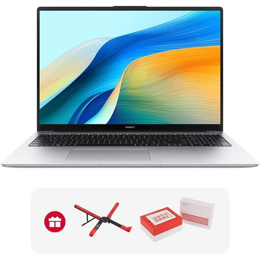 HUAWEI Matebook D16 + Gift, 16" Eye Comfort FullView Display, Ultra Slim, intel Core i5-12450H, Numeric Keypad, 70Wh Large Battery, 8GB+512GB, Win 11 Home, 53013WXG, Mystic Sliver