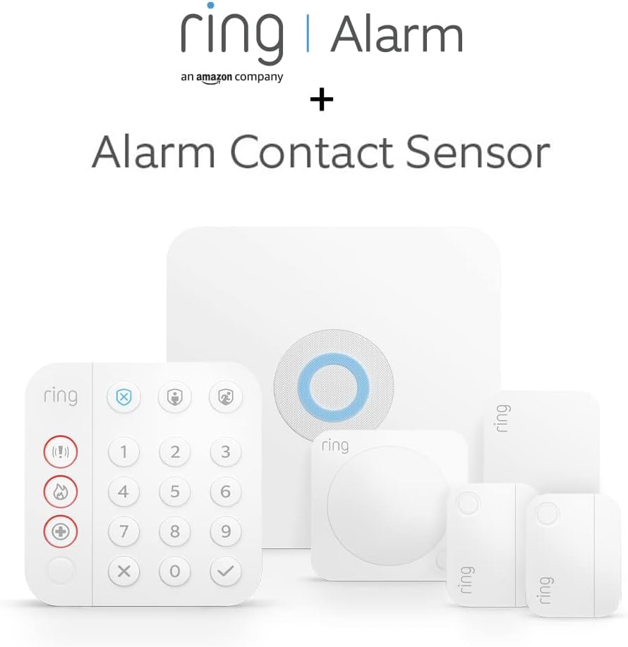 Ring Alarm 5 Piece Kit (2nd Generation) by Amazon – home security system with optional Assisted Monitoring - No long-term commitments - Works with Alexa