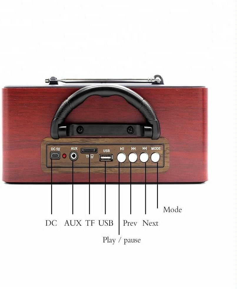 showkah® MEIER M-111BT Portable Antique Radio Nostalgic Wooden Retro FM Radio With AM | FM | SW Band Frequency, USB | SD | TF Card Slot, AUX and Bluetooth Remote Modern Feature Vintage Radio (White)