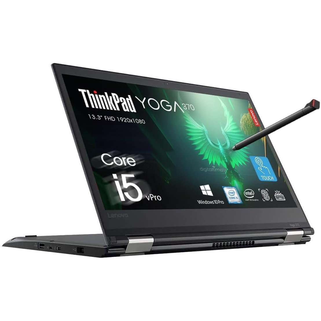 Lenovo ThinkPad Yoga 370 2in1 Touch w/Pen, Intel Core i5-7300U, 13.3" FHD, 16GB RAM 512GB SSD, Backlit KB, FP Reader, Thunderbolt 3, MicroSD Reader, Windows 10 Pro - Renewed (16GB RAM | 512GB SSD)