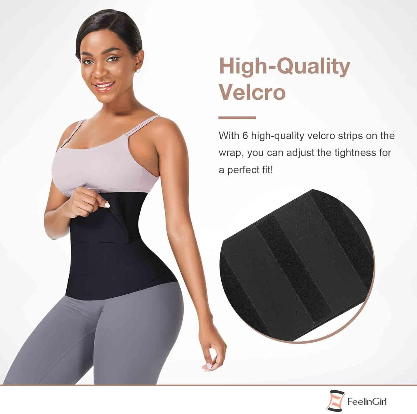 FeelinGirl Waist Trainer for Women Sauna Belt Tummy Wrap Plus Size
