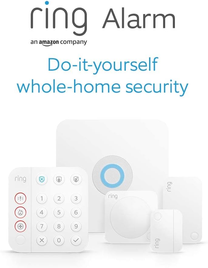 Ring Alarm 5 Piece Kit (2nd Generation) by Amazon – home security system with optional Assisted Monitoring - No long-term commitments - Works with Alexa