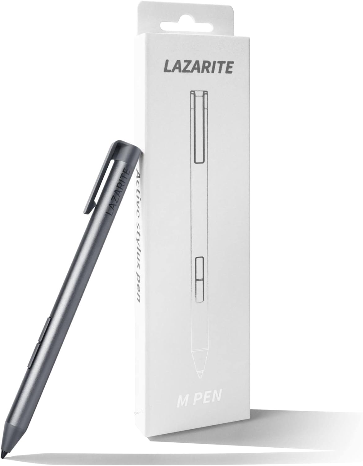 LAZARITE M Pen Grey, Active Stylus for Lenovo Flex 5/14, Yoga 7i/9i, Hp Envy x360/Pavilion x360/Spectre x360, Digital Pen with 4096 Pressure Sensitivity, Palm Rejection, Tilt Support