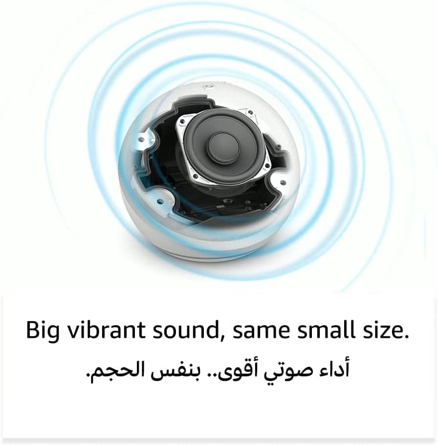 Echo Dot (5th Gen) | smart bluetooth speaker with vibrant sound and Alexa | Use your voice to control smart home devices, play music or the Quran, and more (speaks English & Khaleeji) | Blue