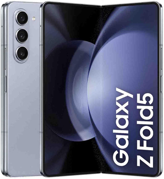 Samsung Galaxy Z Fold5 Folding Phone, Android Smartphone, 12GB RAM, 512GB Storage, Extended Battery Life, High Resolution Camera, Icy Blue