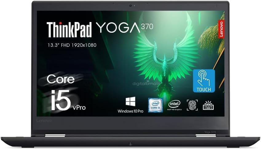 Lenovo ThinkPad Yoga 370 2in1 Touch w/Pen, Intel Core i5-7200U, 13.3" FHD, 8GB RAM 256GB SSD, Backlit KB, FP Reader, Thunderbolt 3, MicroSD Reader, Windows 10 Pro - Renewed (8GB RAM | 256GB SSD)