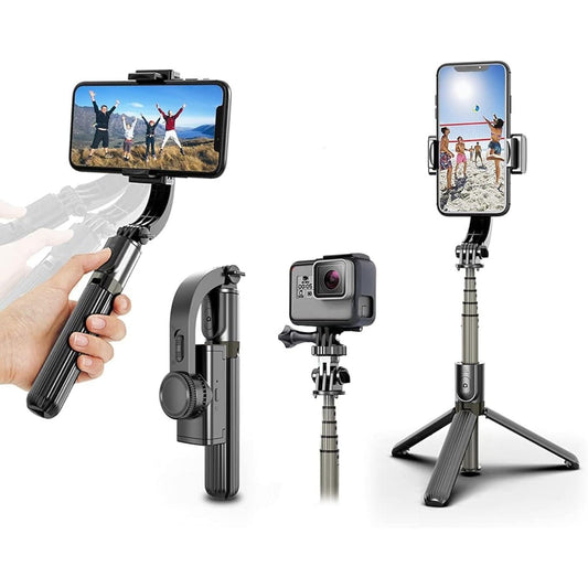 upxon Selfie Stick Gimbal Stabilizer, 360° Rotation Tripod with Wireless Remote, Portable Phone Holder, Auto Balance 1-Axis Gimbal for Smartphones Tiktok Vlog Youtuber Live Video Record