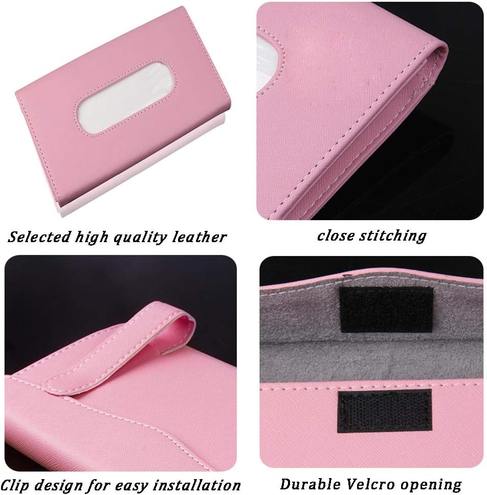 Fredysu Leather Premium Napkin & Tissue Holder, For Backseat And Car Visor, Cartbox02B, Black