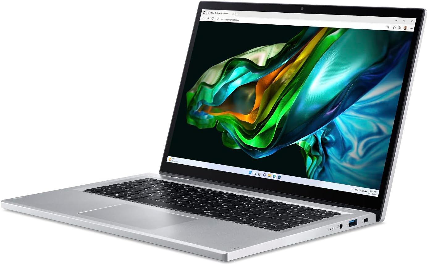 Acer Aspire 3 Spin 14 Convertible Laptop 13th Gen Intel Core i3-N305 8 Cores Upto 3.80GHz/8GB LPDDR5 RAM/256GB SSD/Intel UHD Graphics/14" WUXGA IPS Touchscreen/Win 11S/WiFi-6/Pure Silver