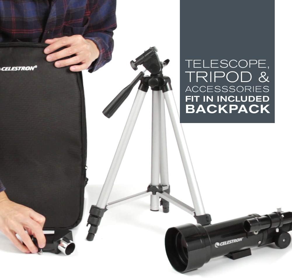 Celestron Travel Scope 70 Portable Telescope, Black