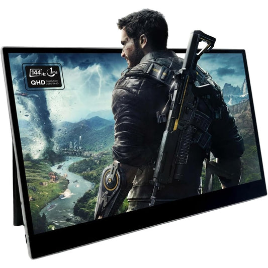 MetaDisplay Touch Portable Monitor MD Gaming 2K 144Hz 15.6" Portable Gaming Monitor for Laptop 2560x1440P QHD IPS Ultra Slim Monitor External Screen (MacOS/Windows/Linux/IOS/Android)