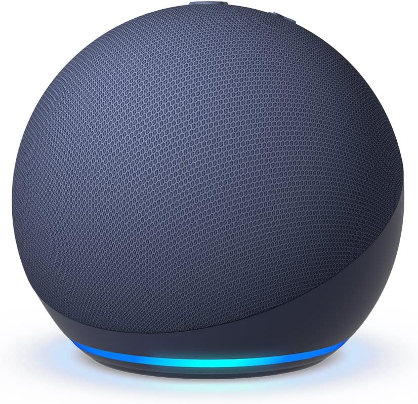 Echo Dot (5th Gen) | smart bluetooth speaker with vibrant sound and Alexa | Use your voice to control smart home devices, play music or the Quran, and more (speaks English & Khaleeji) | Blue