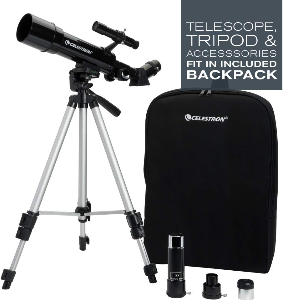 Celestron Travel Scope 70 Portable Telescope, Black