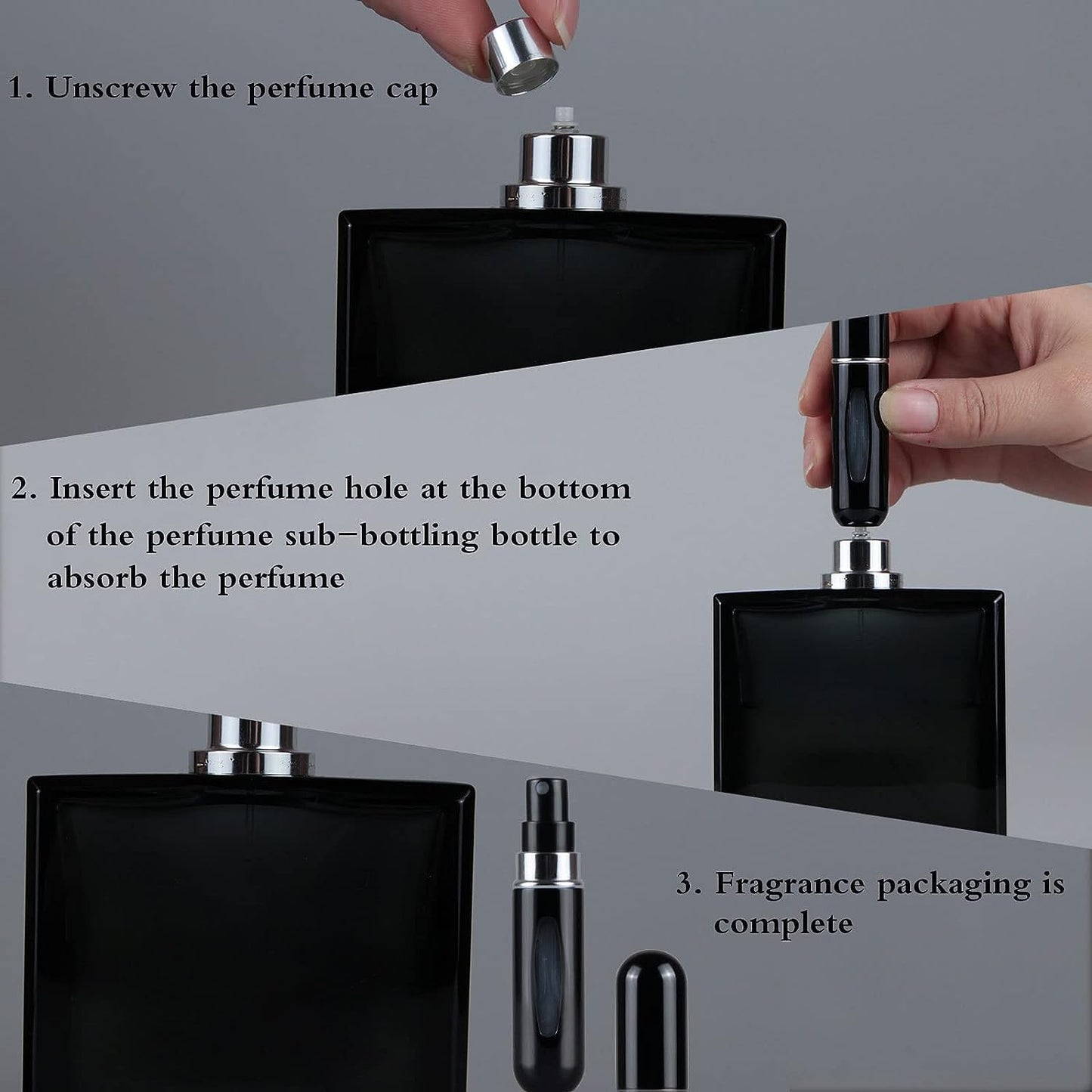 3 Pcs Perfume Atomiser Refillable, TAME 5 ml Travel Perfume Bottle tomizer Spray Portable Empty Fragrance Container for Aftershave Holiday and Night Out