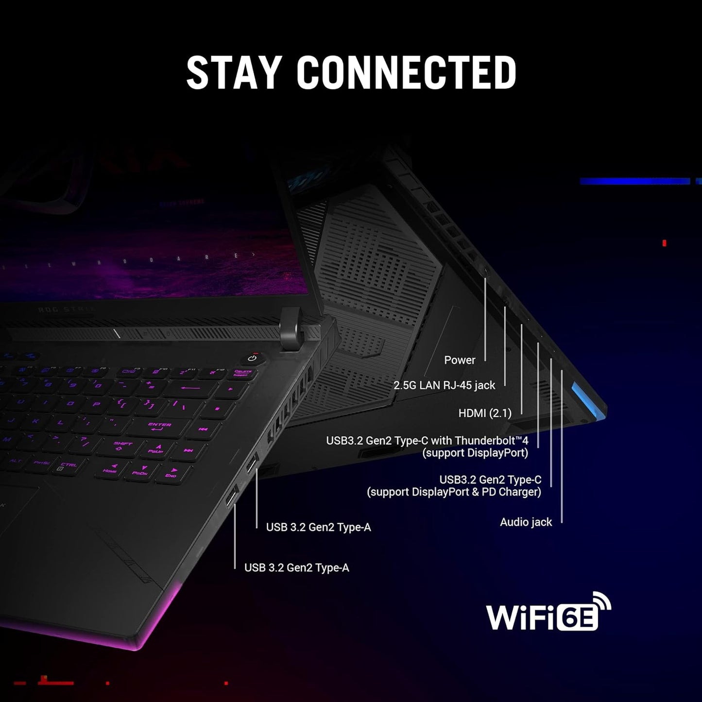 ROG Strix SCAR 16 G634JZ-NM063W Off Black, Gaming Laptop, i9-13980HX, 32GB, 2TB SSD, NV RTX4080, WIN11 HOME, 16 inch QHD+ 16:10 (2560 x 1600, WQXGA) 240Hz, HD Webcam, RGB-Eng-Arb-KB + ROG Backpack.