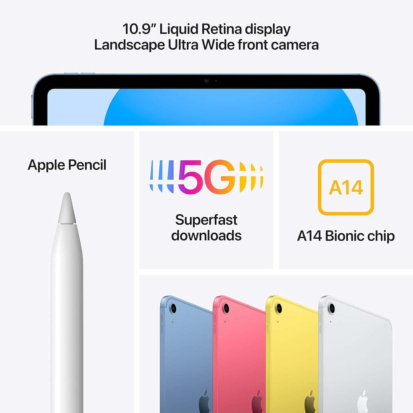 Apple 2022 10.9-inch iPad (Wi-Fi + Cellular, 256GB) - Silver (10th generation)