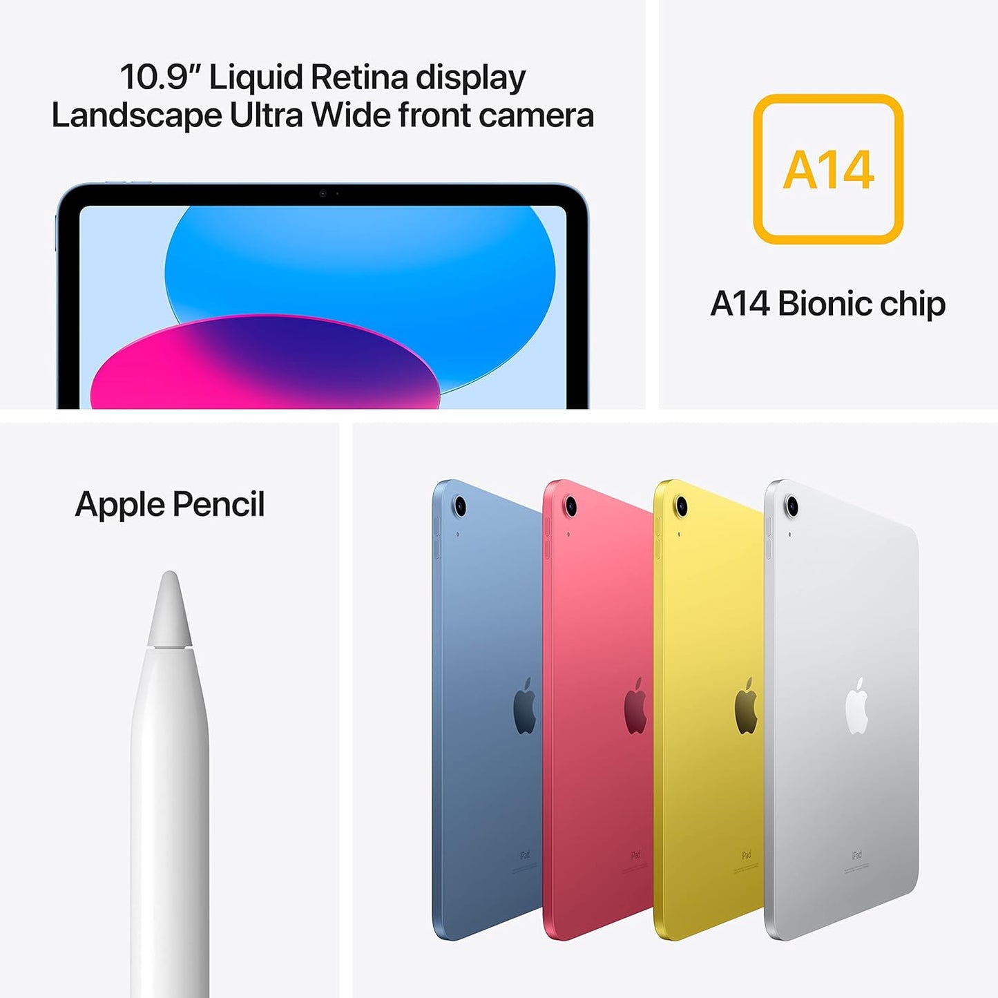 Apple 2022 10.9-inch iPad (Wi-Fi + Cellular, 256GB) - Silver (10th generation)