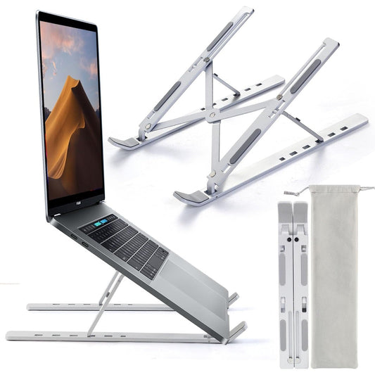 SKY-TOUCH Laptop Stand for Desk, Adjustable Laptop Riser ABS+Silicone Foldable Portable Laptop Holder, Ventilated Cooling Notebook Stand for MacBook Pro Air, Lenovo, Dell, HP, Laptops,Tablet