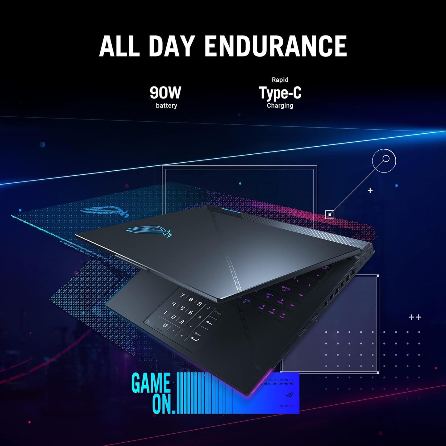 ROG Strix SCAR 16 G634JZ-NM063W Off Black, Gaming Laptop, i9-13980HX, 32GB, 2TB SSD, NV RTX4080, WIN11 HOME, 16 inch QHD+ 16:10 (2560 x 1600, WQXGA) 240Hz, HD Webcam, RGB-Eng-Arb-KB + ROG Backpack.