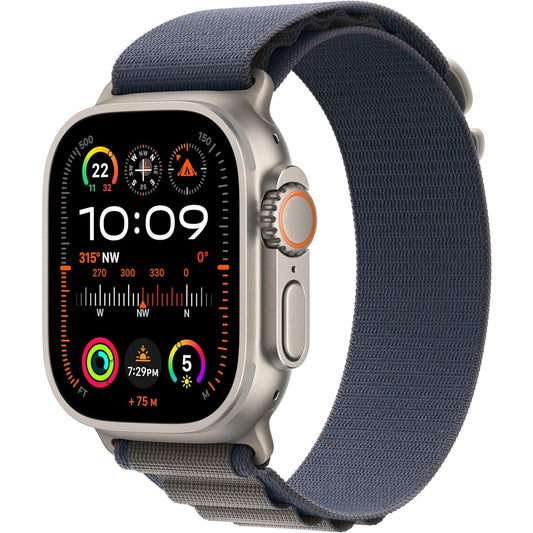 Apple Watch Ultra 2 [GPS + Cellular 49mm] Smartwatch with Rugged Titanium Case & Blue Alpine Loop Large. Fitness Tracker, Precision GPS, Action Button, Extra-Long Battery Life, Bright Retina Display