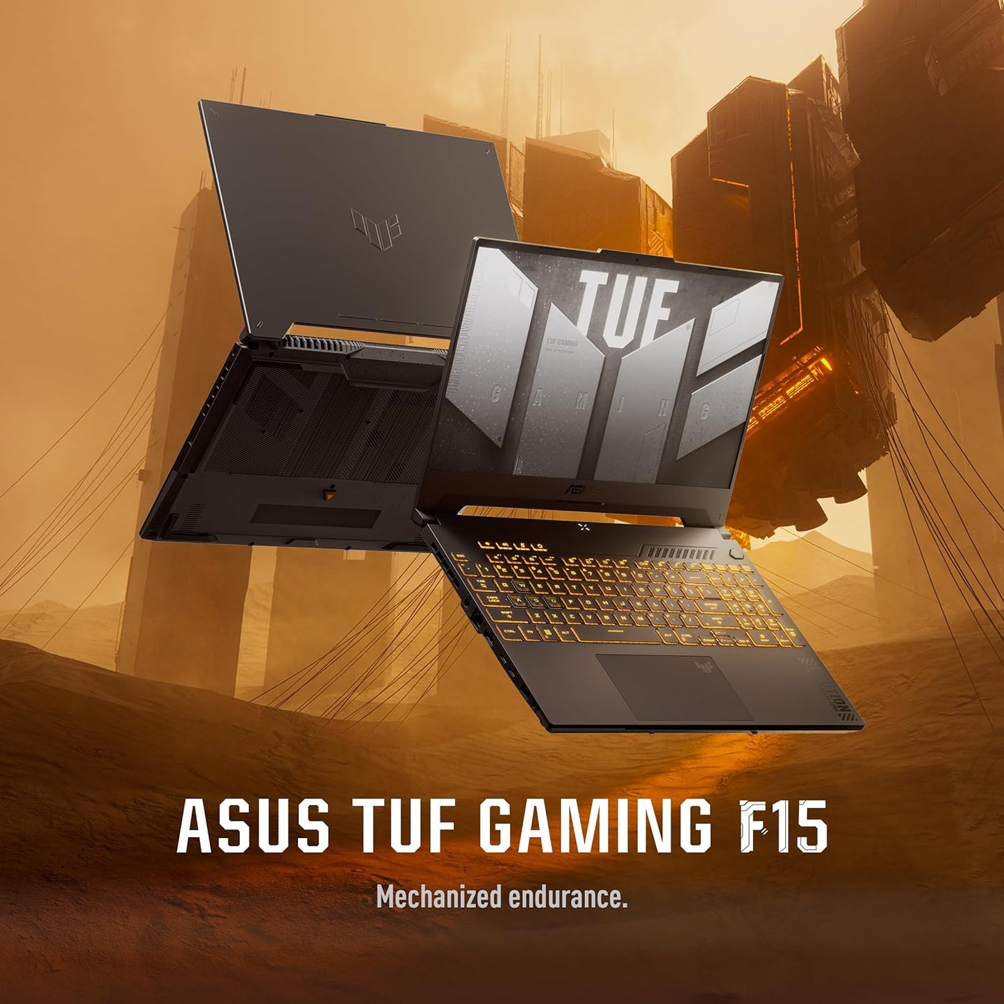 ASUS TUF F15 FX507ZC4-HN083W (Mecha Gray), Gaming Laptop, i5-12500H 16GB 512GB PCIE G3 SSD, NV RTX3050, 4GB Graphics WIN11 HOME, 15.6 inch FHD 16:9 144Hz, HD Webcam, Backlit-RGB-Eng-Arb-KB