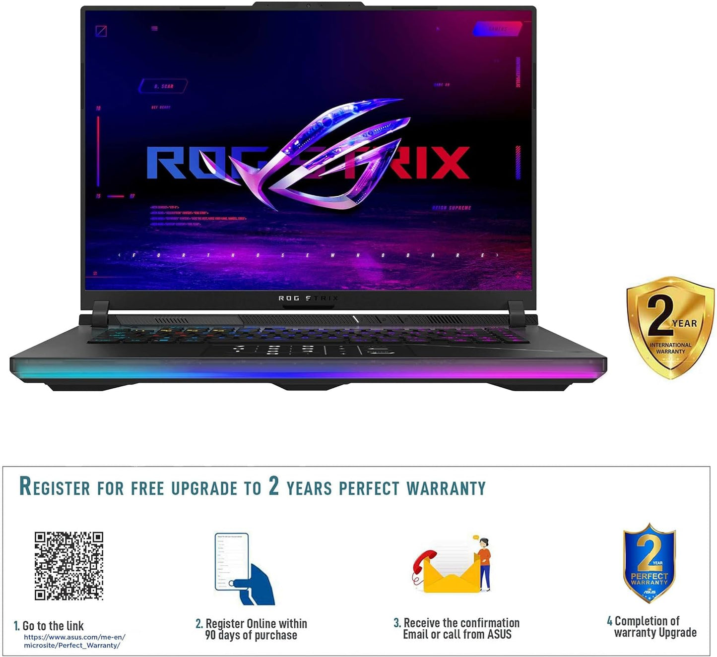 ROG Strix SCAR 16 G634JZ-NM063W Off Black, Gaming Laptop, i9-13980HX, 32GB, 2TB SSD, NV RTX4080, WIN11 HOME, 16 inch QHD+ 16:10 (2560 x 1600, WQXGA) 240Hz, HD Webcam, RGB-Eng-Arb-KB + ROG Backpack.