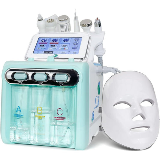 VIYA Hydrogen Oxygen Facial Machine, Bubble Jet Hydrafacial Sprayer 7 in 1 Skin Rejuvenation Beauty Device for Vacuum Suction Blackhead Acne Removal Hydra Facial Machine Hydra Dermabrasion Machine