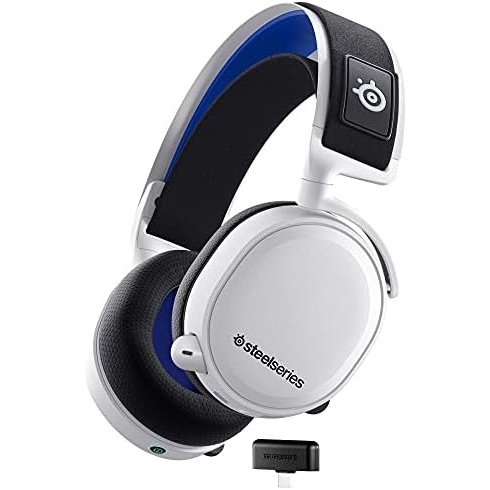SteelSeries Arctis 7P+ Wireless Gaming Headset - Lossless 2.4 GHz - 30 Hour Battery Life - For PS5, PS4, PC, Mac, Android and Switch - White