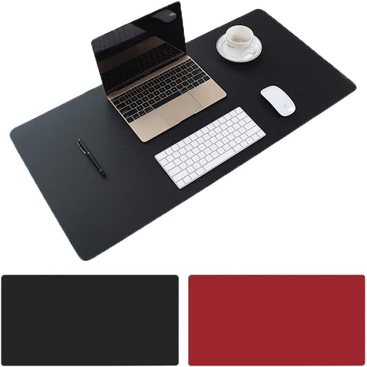 BonShine Large Desk Pad, Non Slip Pu Leather Mouse Pad Waterproof Protector, Dual Side Use Writing Mat For Office Home, 80Cm X 40Cm, Black&Red,