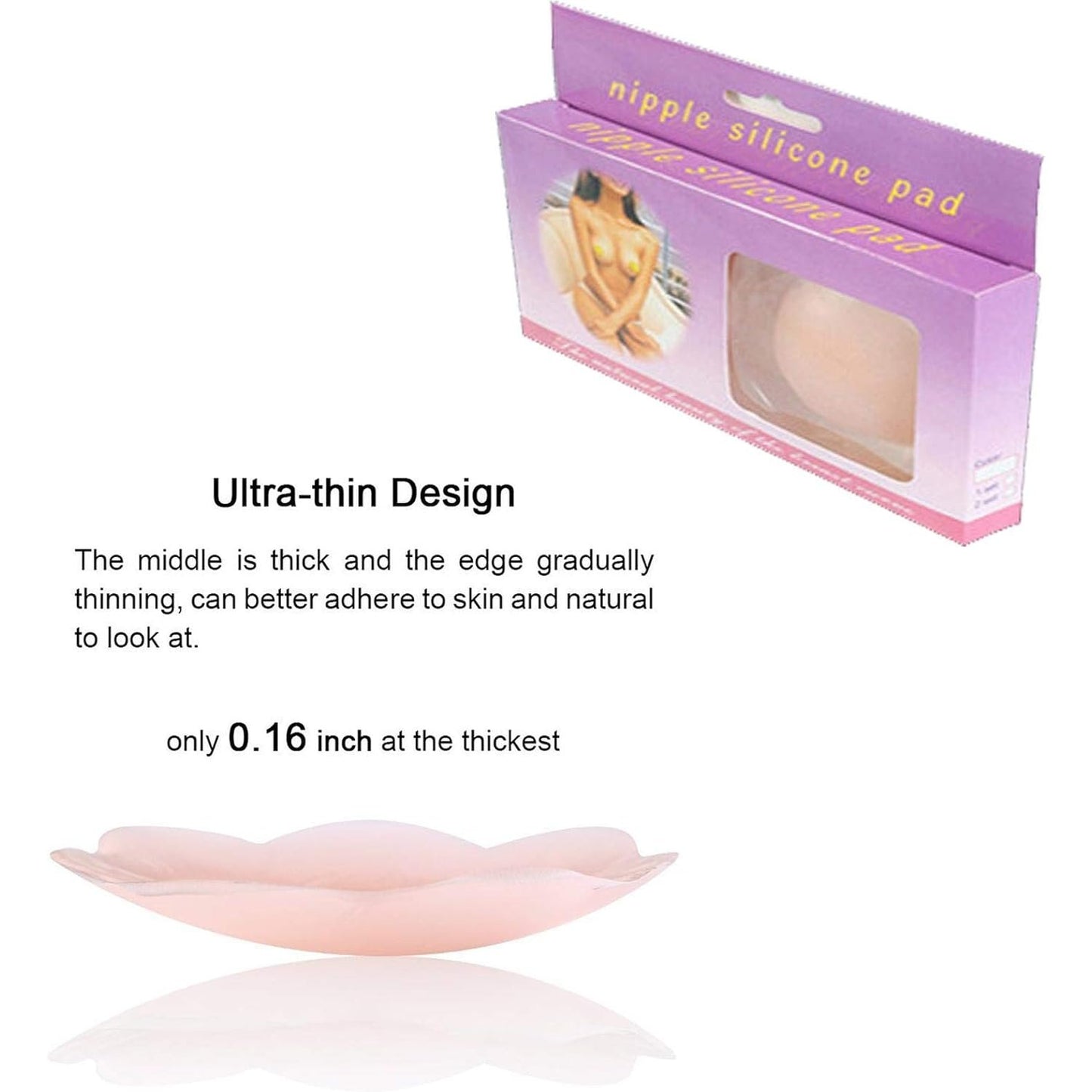 3 Pairs Reusable Silicone Nipple Cover Invisible Self Adhesive Silicone Breast Pads Breathable, Nude