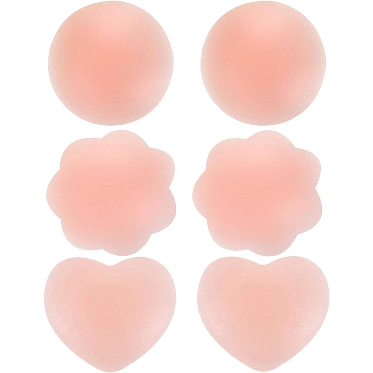 3 Pairs Reusable Silicone Nipple Cover Invisible Self Adhesive Silicone Breast Pads Breathable, Nude