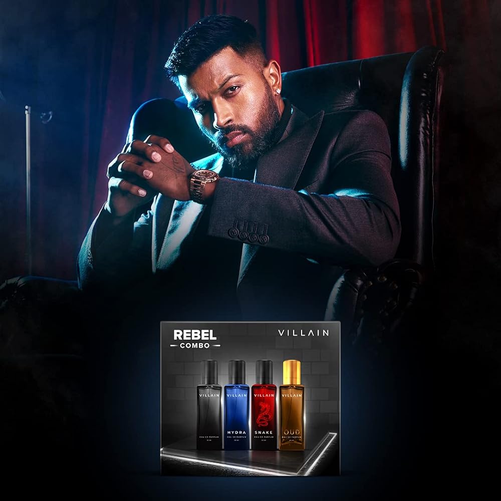 Villain Rebel Luxury Perfume Gift Set for Men 4x20 ML | Perfume with Long Lasting Fragrance | EDP