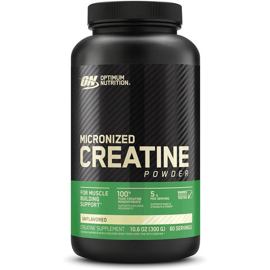 Optimum Nutrition (ON) Micronized Creatine Monohydrate Powder for Muscle Building Support - Unflavored, 300 Grams, 60 Servings