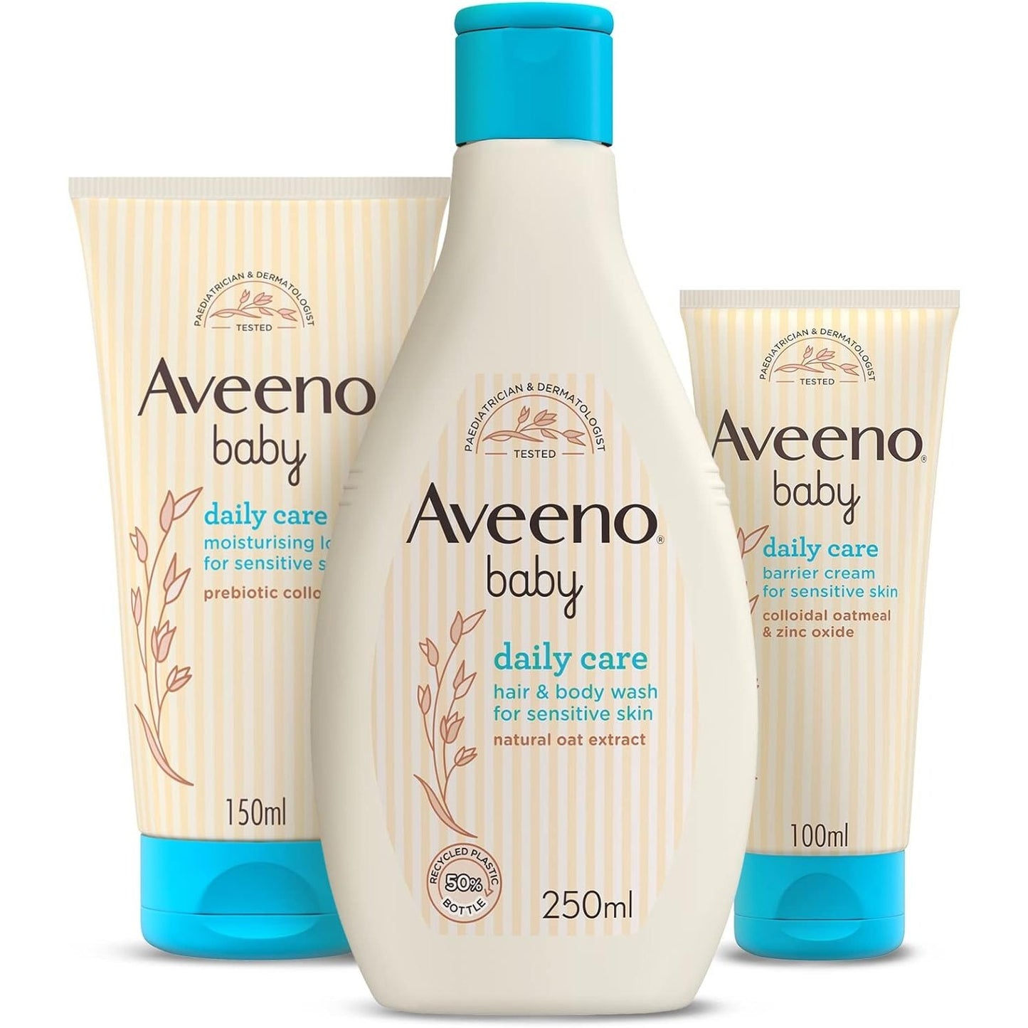 Aveeno Baby Daily Care Moisturising Lotion, 150ml, Baby Lotion for Sensitive Skin, Prebiotic Colloidal Oatmeal, Unscented, Sulfate Free, Soap and Dye Free, pH Balanced, Delicate and Moisturizing