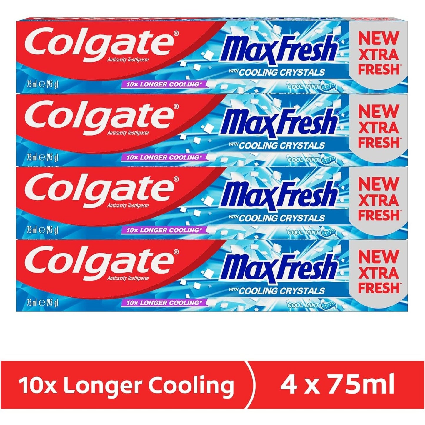 Colgate Max Fresh Cool Mint Gel Toothpaste – 4 X 75Ml